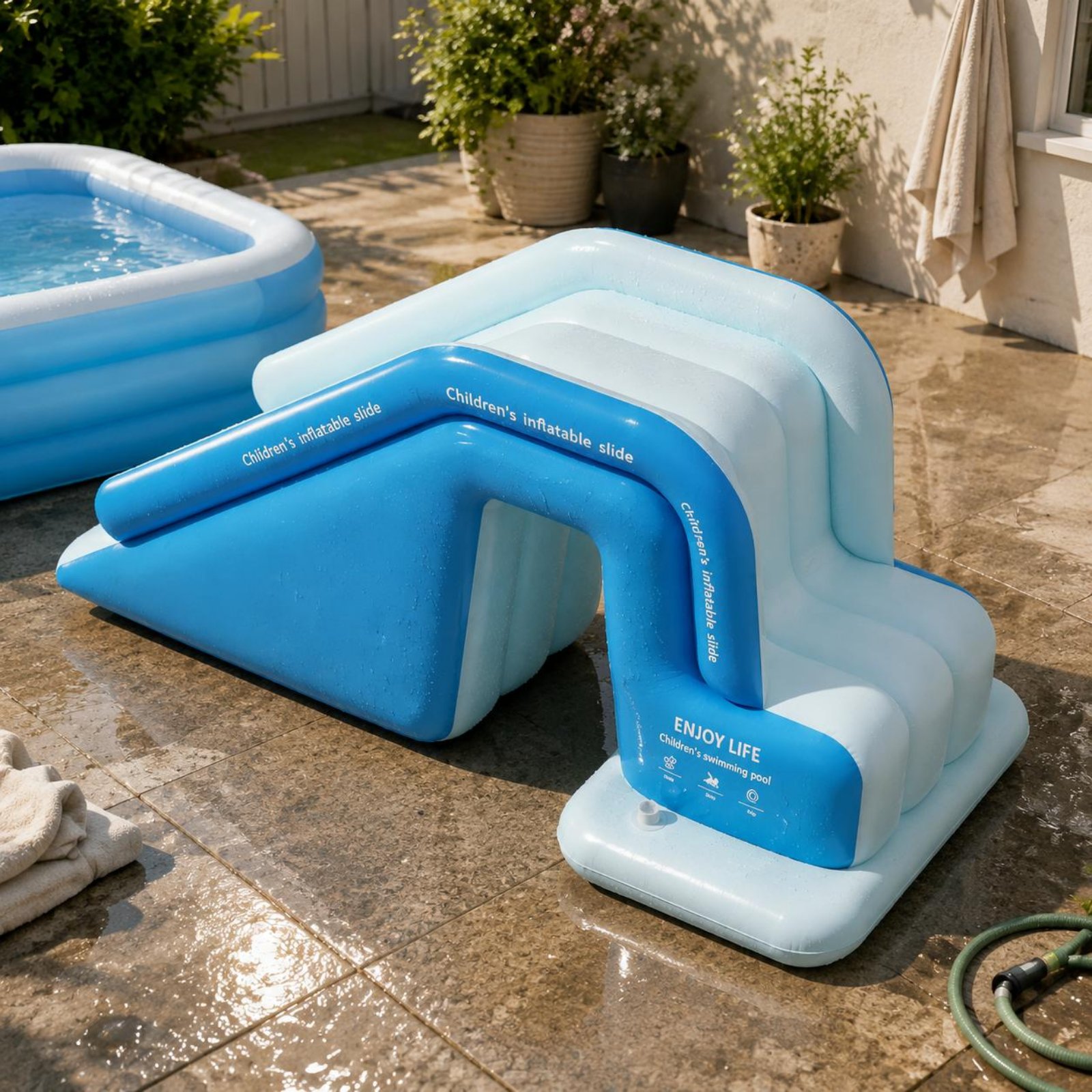 Kids Outdoor Pool - 접이식 풍선 워터파크 어린이용 슬라이드 풀