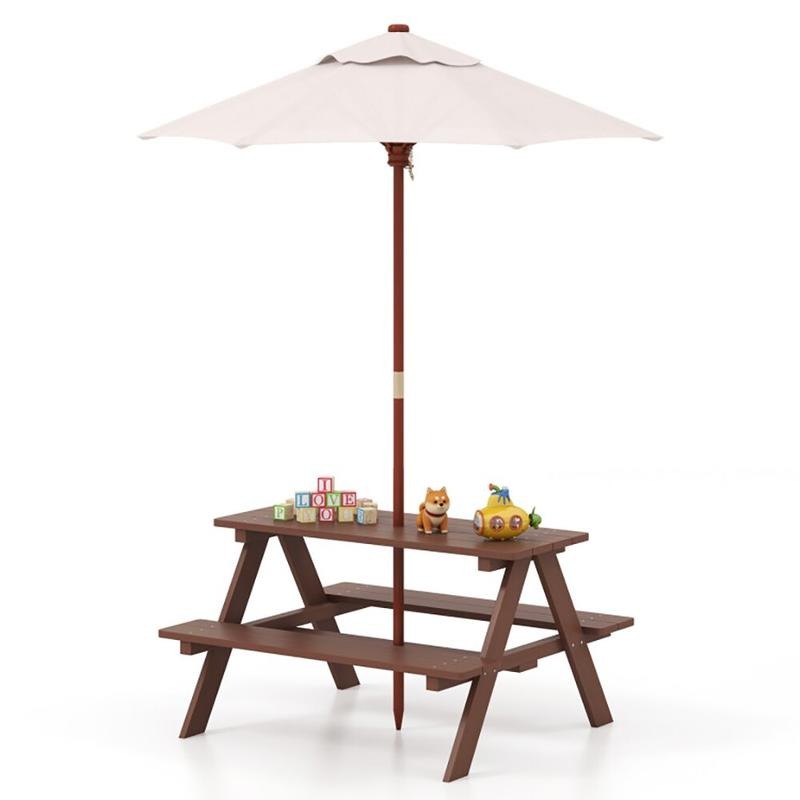 Kids Outdoor Bench - 야외용 4인용 어린이 피크닉 테이블 벤치