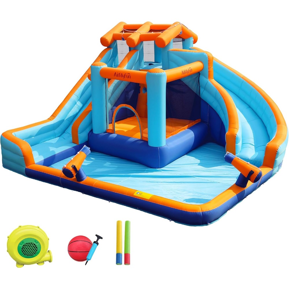 Kids Outdoor Pool - 대형 워터 슬라이드 바운스 하우스, 물놀이