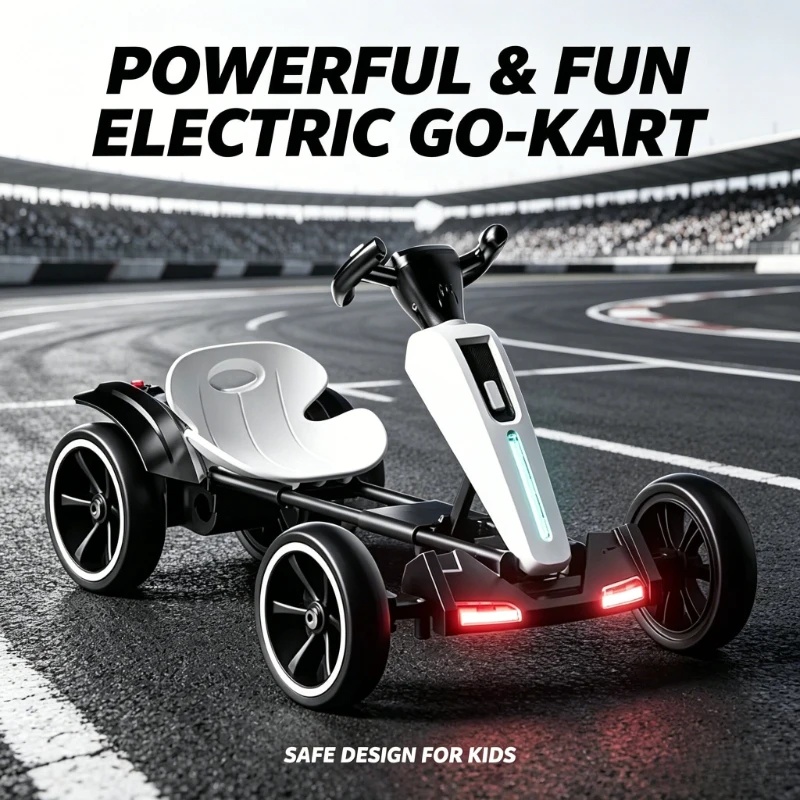 Kids Outdoor Electric Car - 접이식 어린이용 전기 고카트, LED 조명