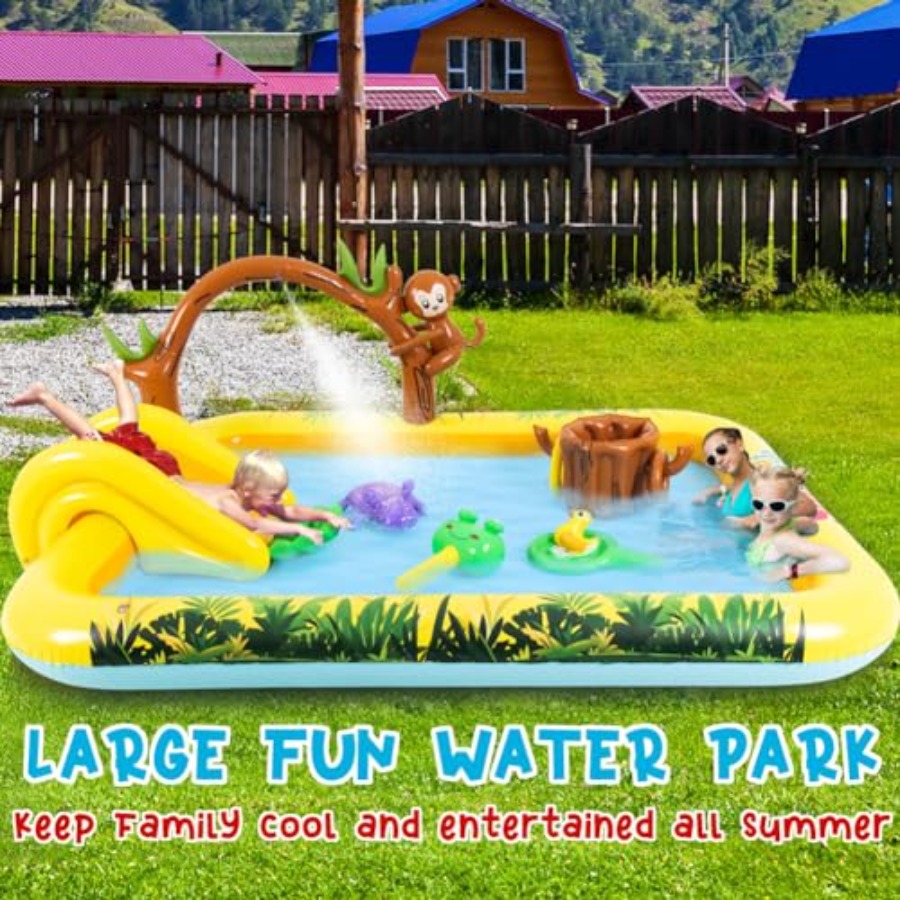 야외용 풍선 정글 동물 놀이 센터 (뒷마당 정원용):  - Kids Outdoor Pool 리뷰 및 가격