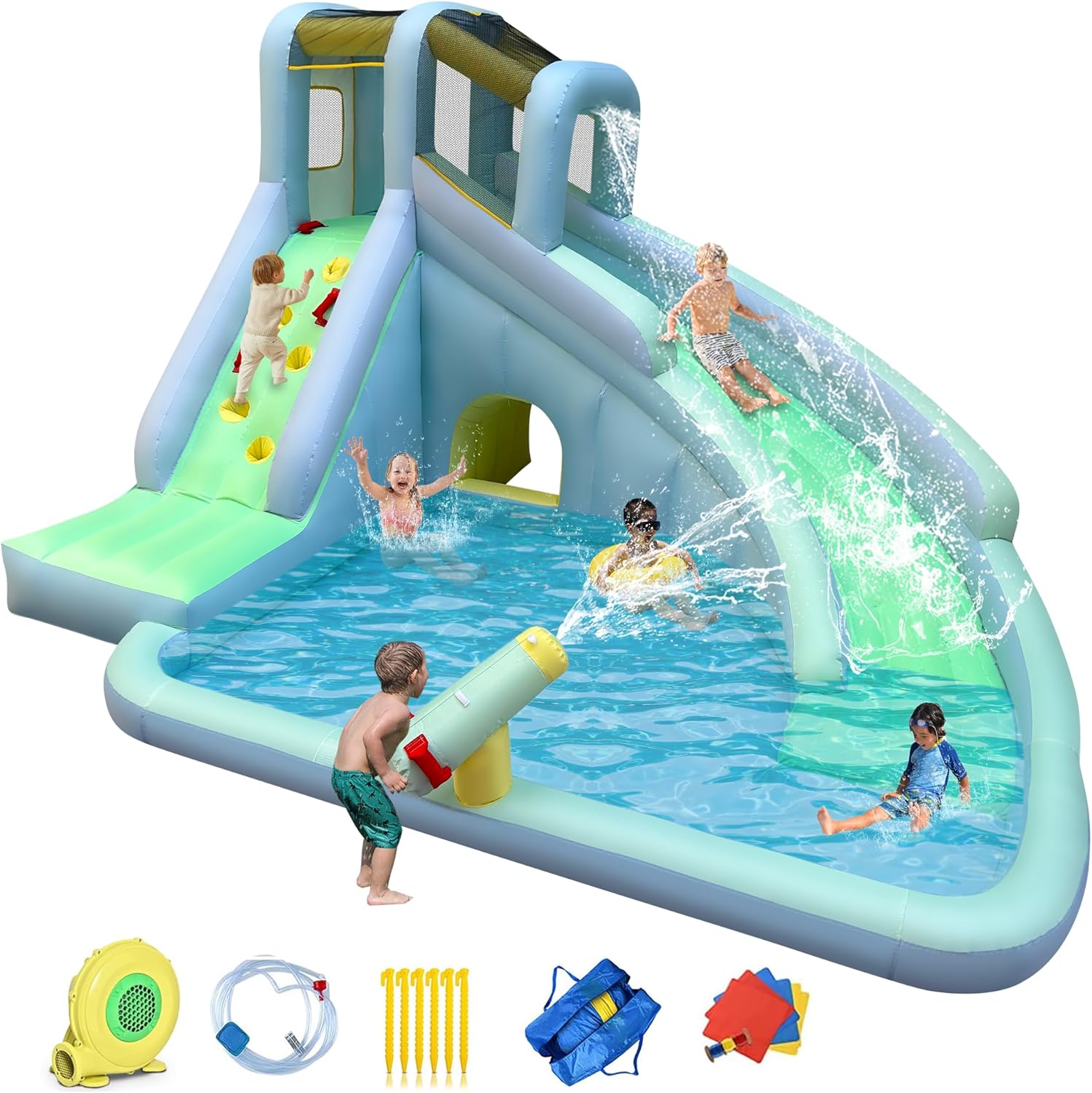 6-in-1 어린이용 에어바운스 워터파크, 550W 송 - Kids Outdoor Pool 리뷰 및 가격