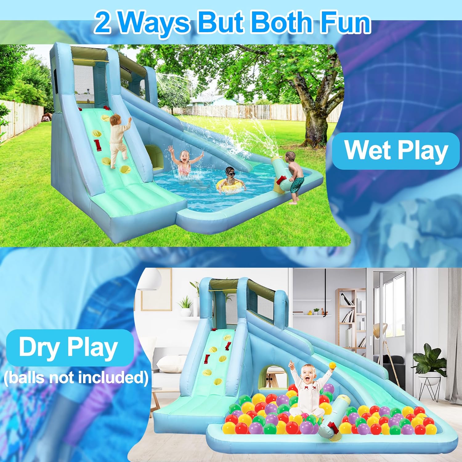 6-in-1 어린이용 에어바운스 워터파크, 550W 송 - Kids Outdoor Pool 리뷰 및 가격