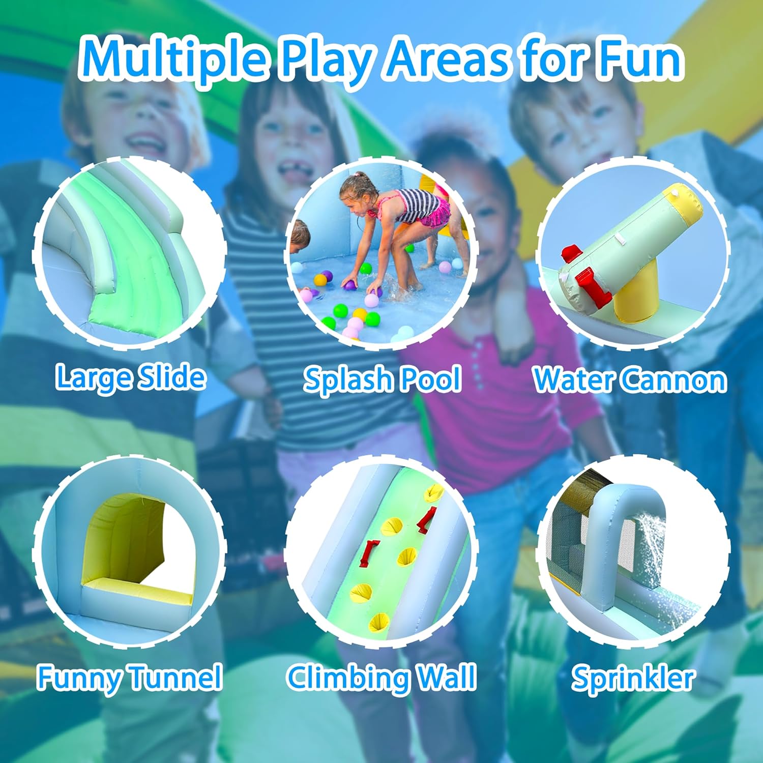 6-in-1 어린이용 에어바운스 워터파크, 550W 송 - Kids Outdoor Pool 리뷰 및 가격