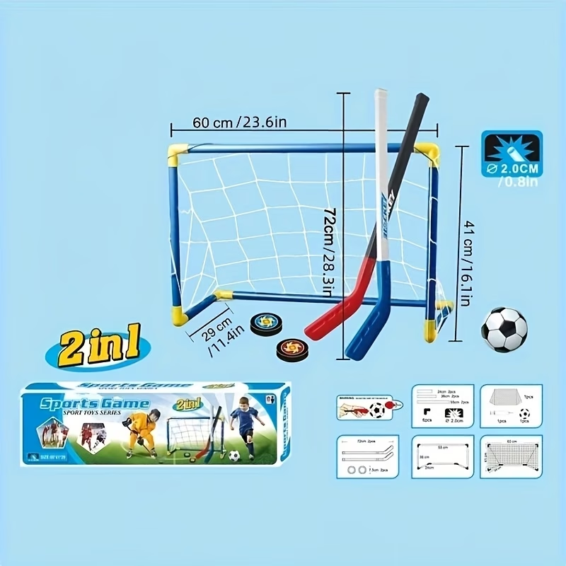 2 in 1 어린이 하키 & 축구 골대 세트 미니 실내 - Kids Outdoor Hockey Sticks 리뷰 및 가격