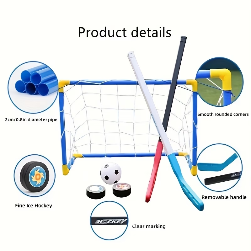 2 in 1 어린이 하키 & 축구 골대 세트 미니 실내 - Kids Outdoor Hockey Sticks 리뷰 및 가격