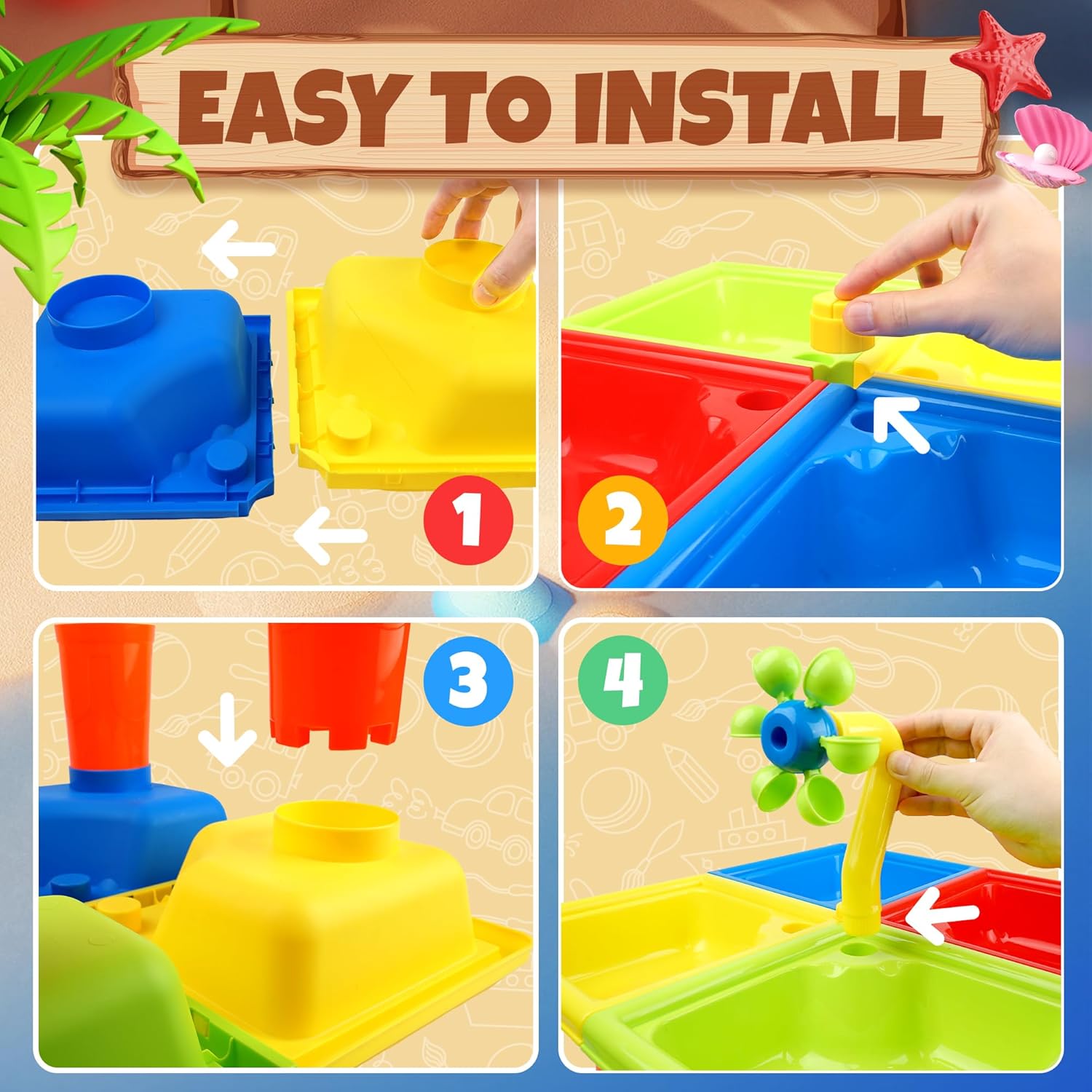 유아를위한 25 Pcs 여름 물 테이블 4 In 1 어 - Kids Outdoor Pool 리뷰 및 가격