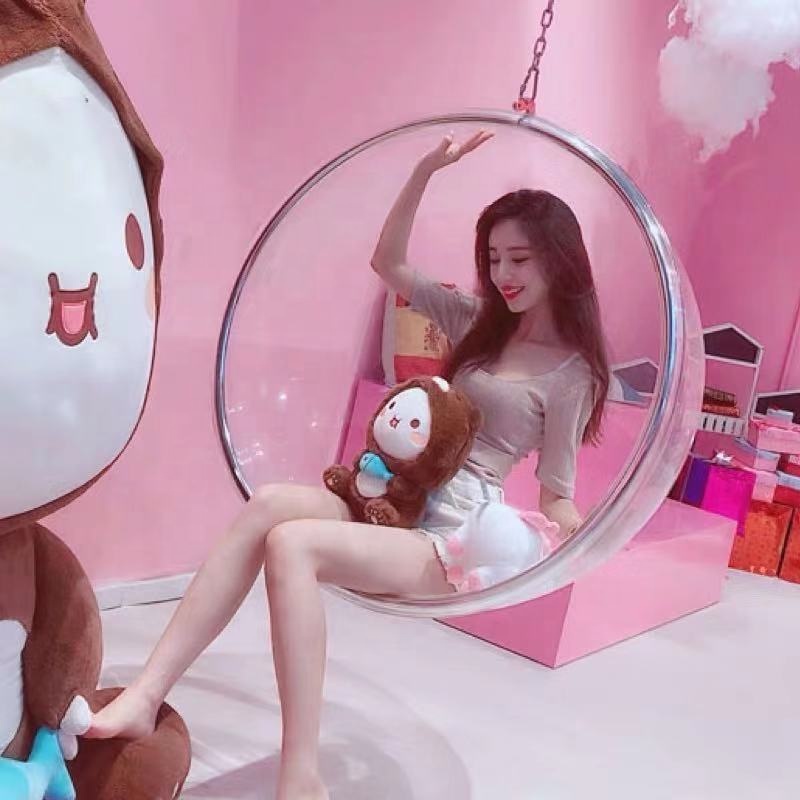 현대적인 어린이용 에그 체어, 재미있는 핑크색 아크릴  - Kids Outdoor Chair Plastic 리뷰 및 가격