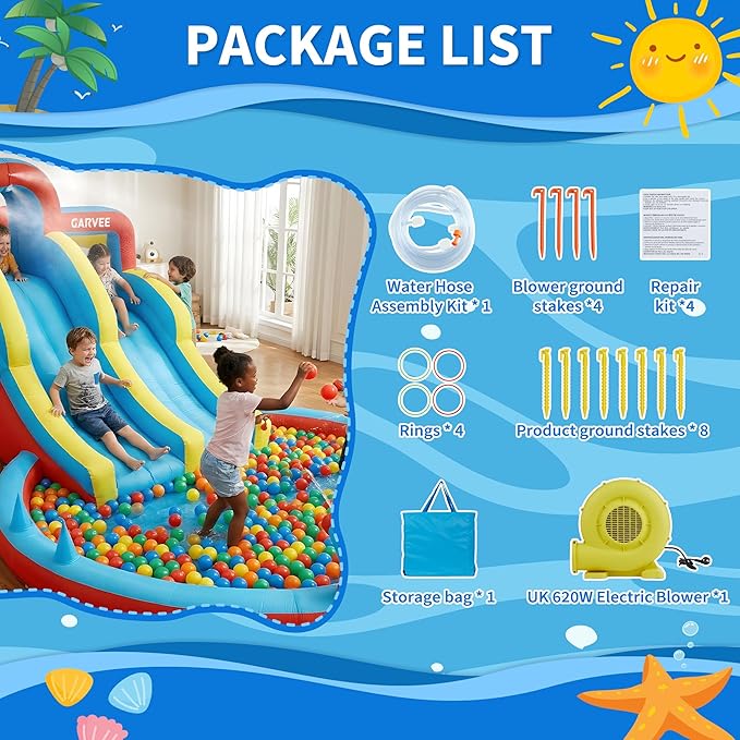 올시즌 8-in-1 풍선형 워터파크 – 더블 슬라이드, - Kids Outdoor Pool 리뷰 및 가격