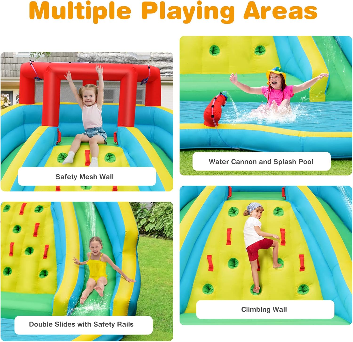 어린이용 대형 에어바운스 워터슬라이드, 2개의 긴 슬라 - Kids Outdoor Pool 리뷰 및 가격