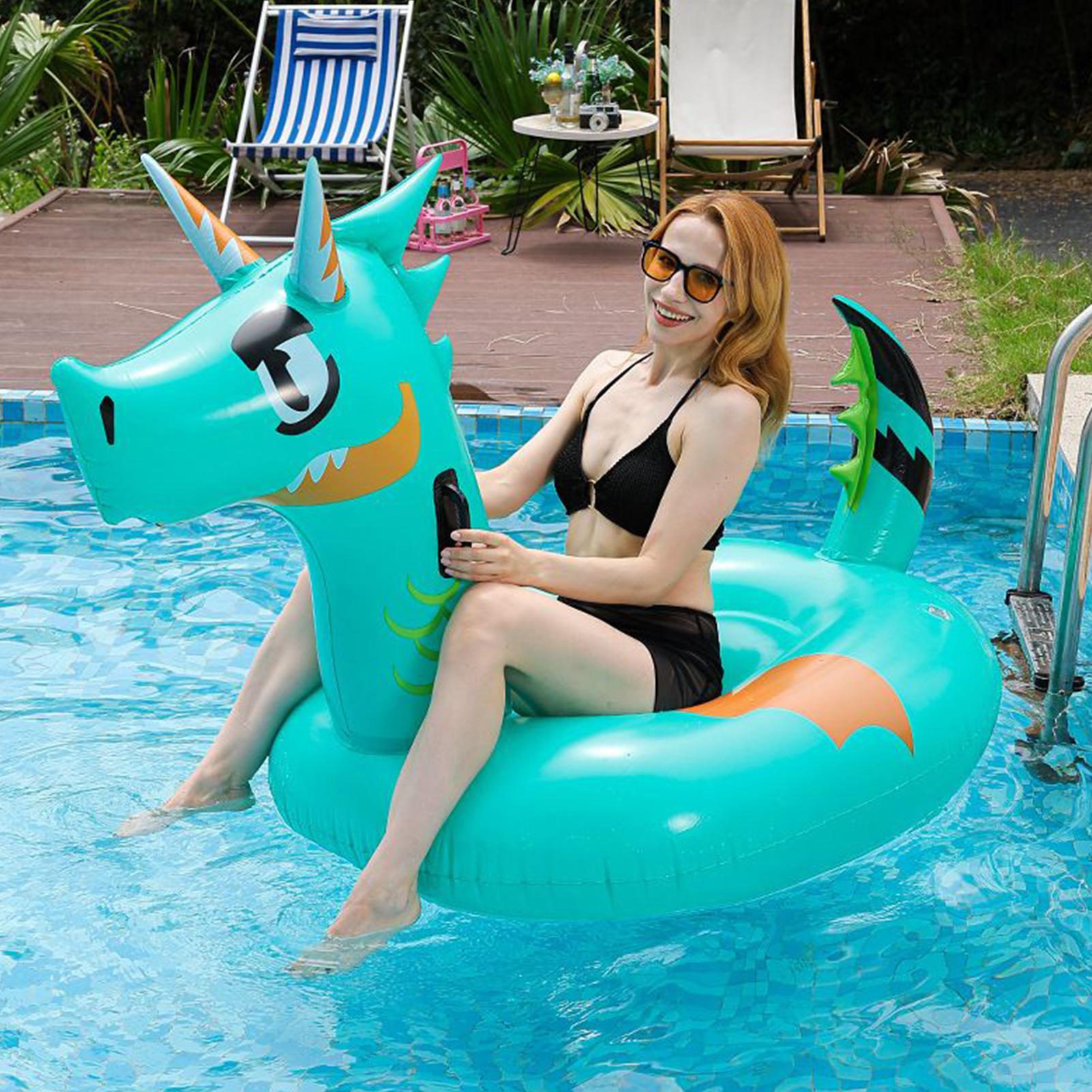 풀 플로트 성인 드래곤 풍선 풀 플로트 라운저 뗏목 라 - Kids Outdoor Loungers 리뷰 및 가격
