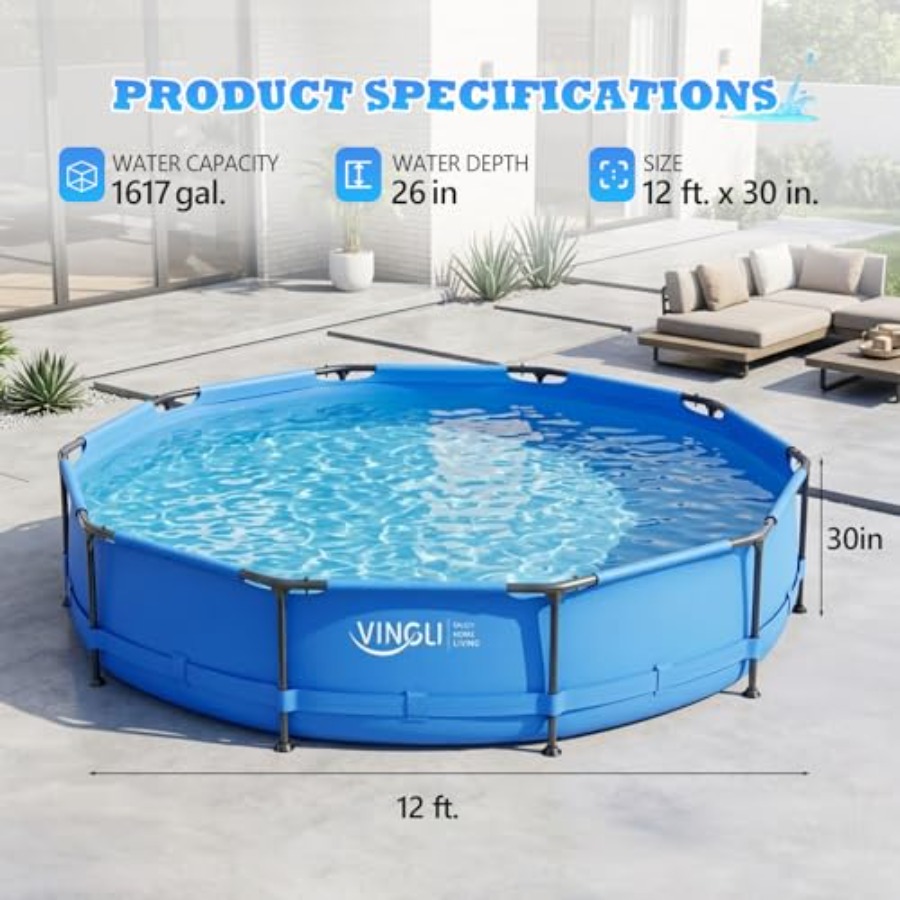 뒷마당 야외용 이동식 금속 프레임 수영장, 어린이와 성 - Kids Outdoor Pool 리뷰 및 가격