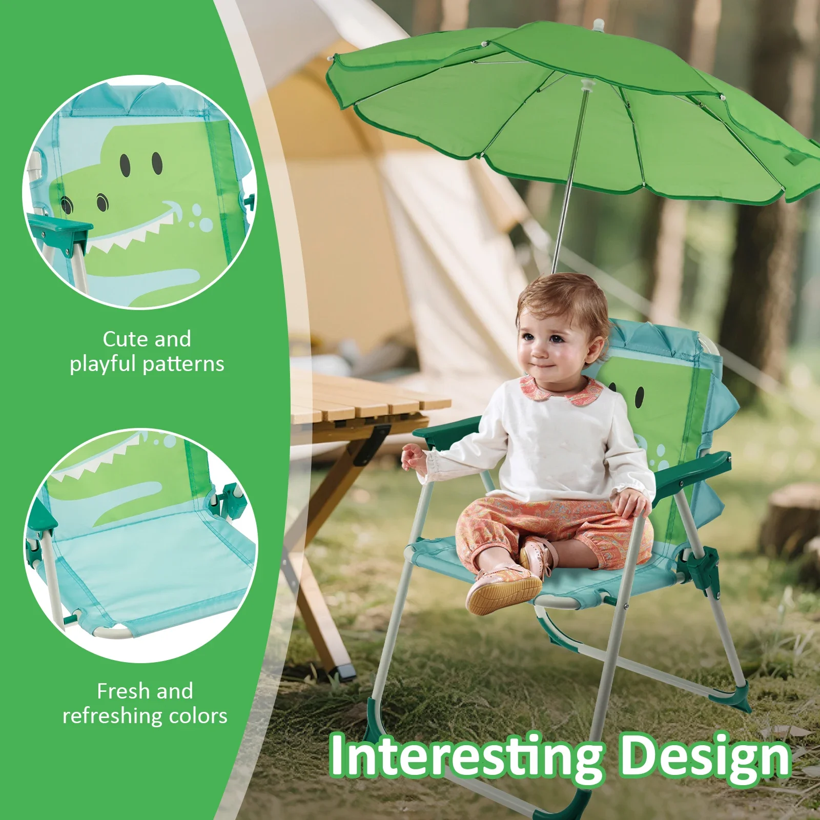 어린이용 접이식 비치 의자, 햇빛 가리개 포함, 야외용 - Kids Outdoor Loungers 리뷰 및 가격