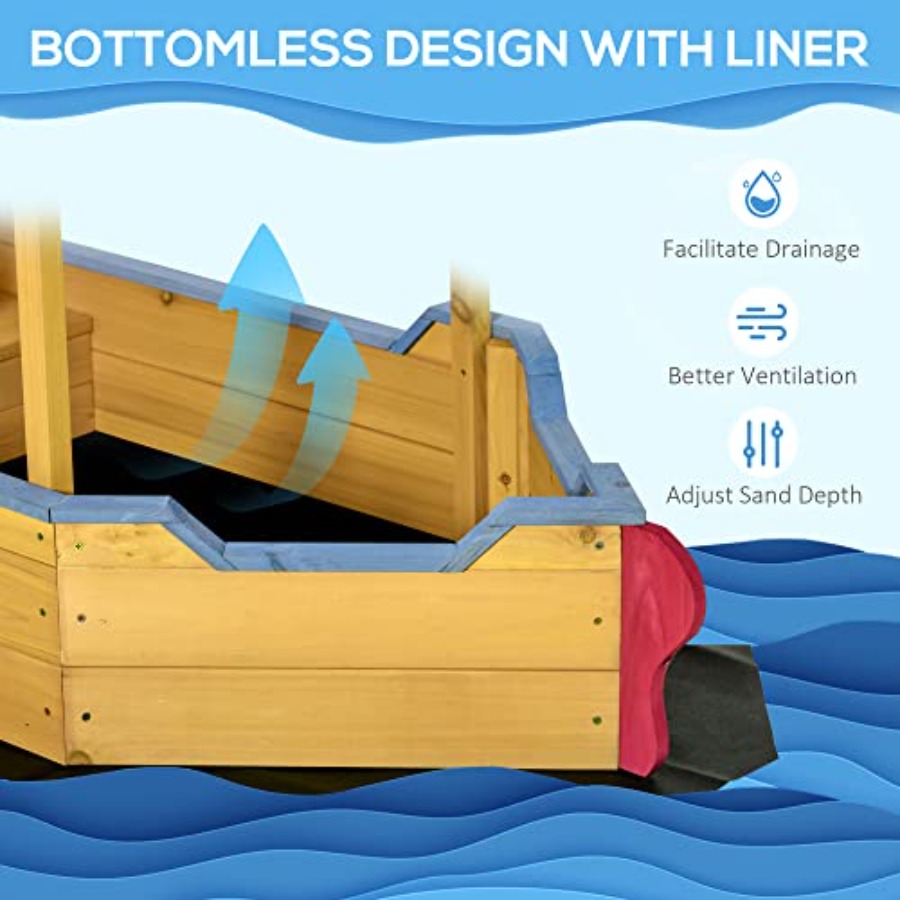 야외용 나무 어린이 모래놀이터, 선박 모양의 오렌지색  - Kids Outdoor Bench 리뷰 및 가격